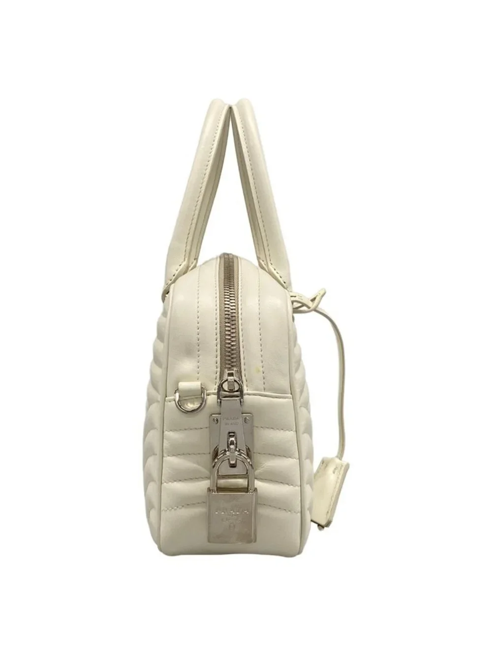 Prada Handbag Diagram White Quilted Leather